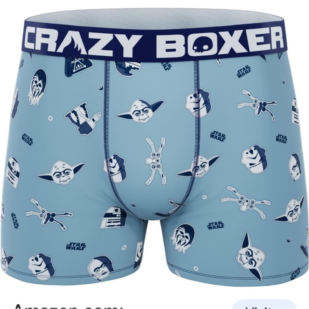 Crazy Boxer Star Wars‎ Mens Blue Character Print Boxer Briefs Size L